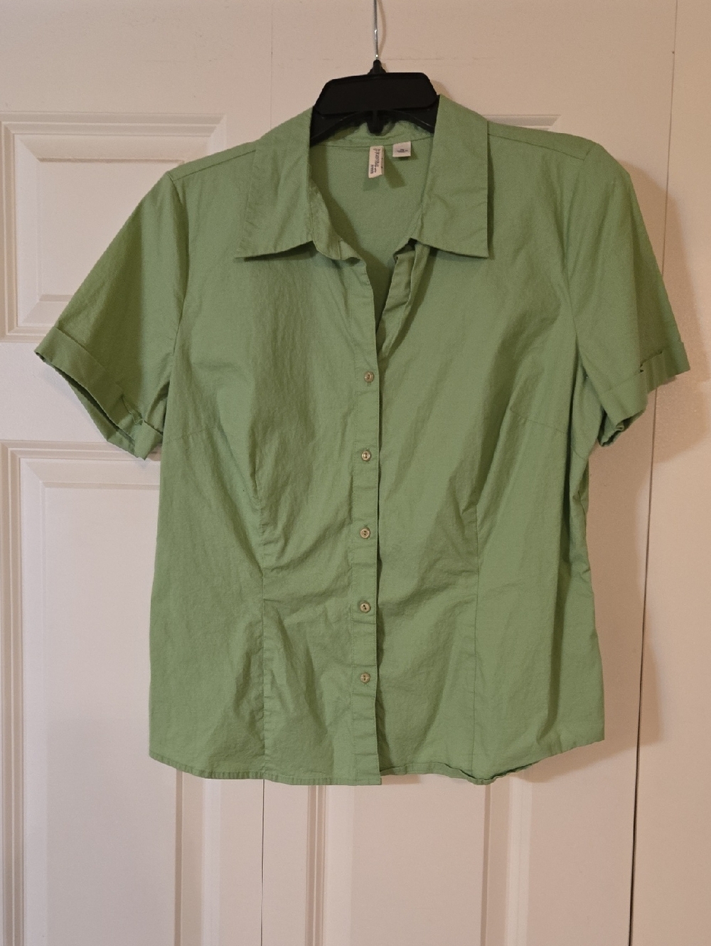 St. John's Bay Mint Green Short Sleeve Button-Up